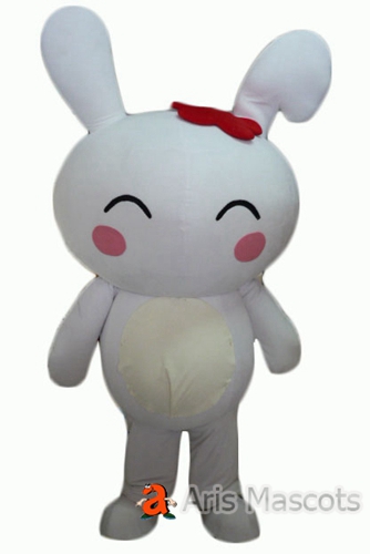 Lovely White Rabbit Mascot Costume , Easter Bunny Adult Outfit for Event