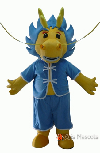 Mascot Dragon Costume with Kungfu Outfit, Chinese Dragon Full Adult Suit