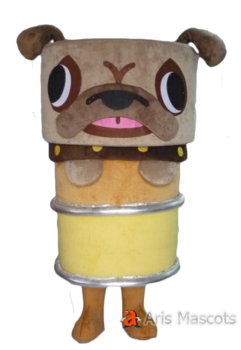 Shop Mascot Costume  Brown and Yellow Cans Dog Costume Giant Full Mascot Dog Adult Fancy Dress up Custom Mascots