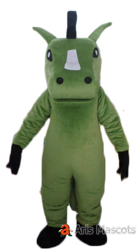 Brand Mascot Green Bull Costume for Marketing, Full Mascot Buffalo Outfit