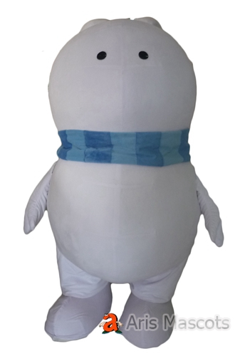 Full Mascot Animal Character Giant White Rabbit Costume , Big Rabbit Adult Suit