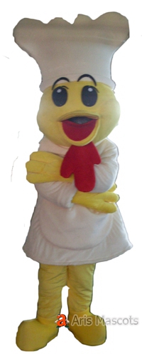 Chef Duck Adult Fancy Dress for Restanrant Marketing, Mascot Duck Costume with Chef Hat