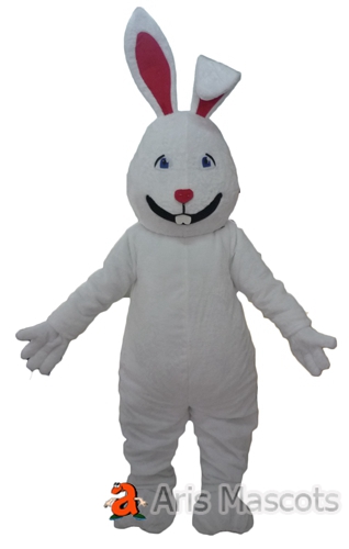 Smile Bunny Suit for Easter Events , Plush Mascot Bunny Rabbit Costume