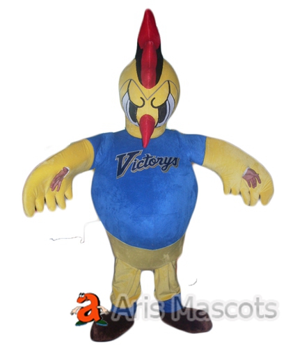 Mascot Rooster Costume for Sports Team, Adult Fancy Hen Dress up Chicken Outfit