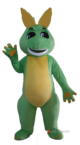 Green Dinosaur Mascot Costume for Entertainment, Custom Made Animal Mascots Dinosaur Aduit Suit