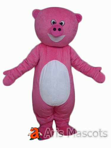 Mascot Pink Pig Costume , Funny Mascot Costumes Pig Adult Fancy Dress