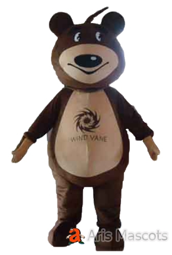 Fur Plush Mascot Bear Outfit Full Body Outfit for Stage and festivals, Custom Animal Mascots
