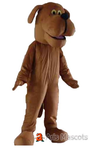 Big Head Brown Dog Full Mascot Costume for Brands-Customizable Dog Suit