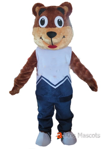 Full Mascot Costume Faux Fursuit Bear Adult Outfit for Sports Team-Customizable Bear Fancy Dress