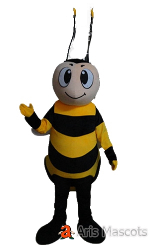 Insects Mascots Costumes Honey Bee Costume with Purple Wing for Adults Wear Halloween Party