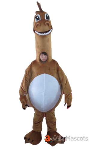 Mascot Brown Dinosaur Adult Costume-Disguise Dinosaur Cosplay Dress