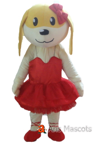Lovely Girl Dog Mascot Costume for Events-Disguise Dog Adult Fancy Dress for Stages