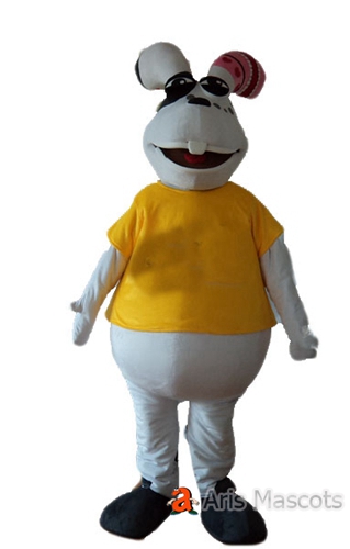 White Rabbit Costume with Yellow Shirt-Adult Mascot Rabbit Easter Suit