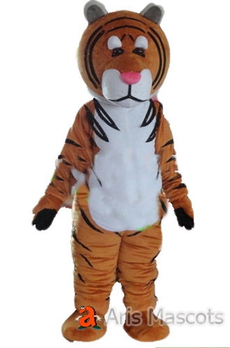 Lovely Tiger Adult Full Plush Mascot Outfit for Sports Team-Animal Mascots Customize