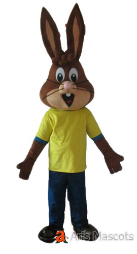 Costume Brown Rabbit with Yellow Shirt-Cosplay Rabbit Adult Fancy Dress