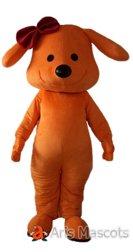 Orange Dog Girl Costume Full Adult Mascot Suit-Dog Cosplay Halloween Fancy Dress