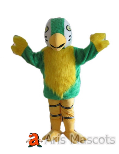 Lovely Parrot Adult Costume Full Mascot Suit-Long Hair Faux Fur Parrot Dress up
