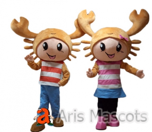 Head Mascot Crab Costume -Smile Crab Animal Mascot for Brands