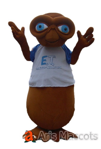 E.T. Movie Character Alien Adult Costume Plush Mascot -Alien Cosplay Fancy Dress