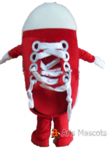 Mascot giant shoe Adult Full Body Fancy Dress, red and white basketball