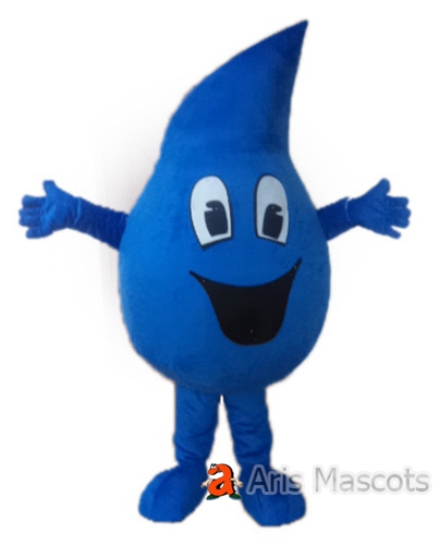 Blue Water Drop Mascot Costume Adult Full Outfit, Giant