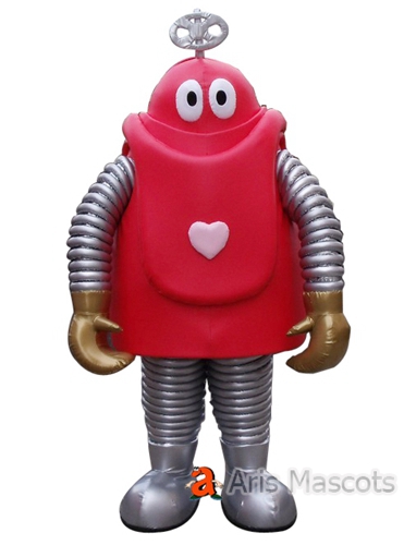 Mascot of Red and Grey Robot Full Body Adult Costume for Marketing, giant