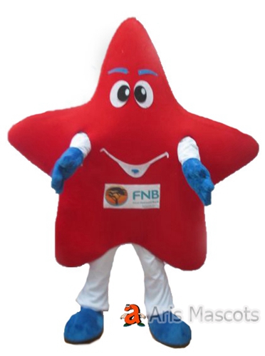 Mascot Red Star , White and Blue, Giant Adult Costume