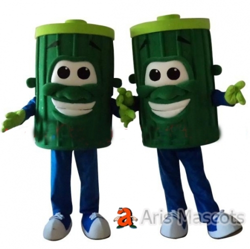 Green Battery Mascot Costume,Giant and Cheerful, Adult Full Mascot Costumes Battery Dress