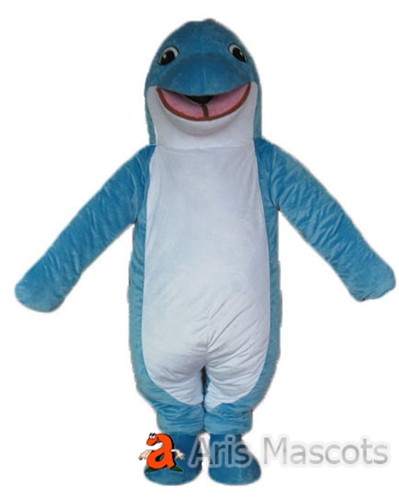 Happy Dolphin Full Body Mascot Costume for Events, Sea Animal Mascots Production