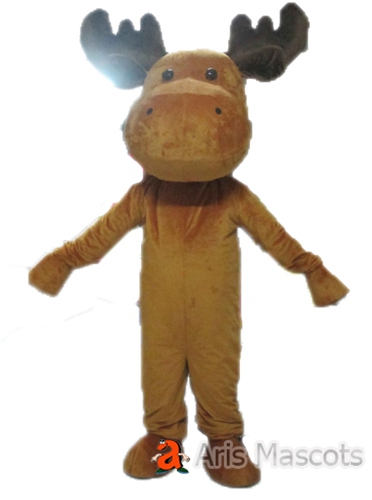 Stuffed Moose Mascot Costume , Brown Adult Moose Suit for Christmas  Party