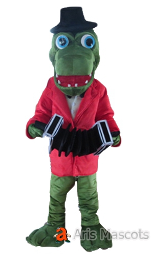 Plush Mascot Crocodile Adult Costume for Sports Team, School Mascot Made