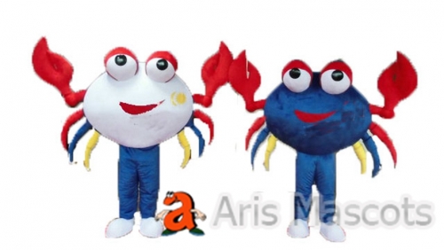 Cosplay Crab Mascot Costume for Restaurant Branding, Adult Crab Full Body Suit