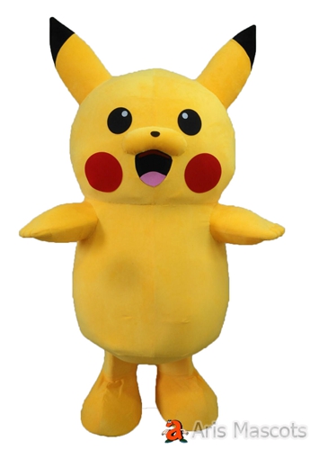 Adult Size Full Body Fur Plush Suit Pikachu Mascot Costume Fancy Dress for Events Cartoon Mascots for Festivals Pikachu Suit Fancy Dress