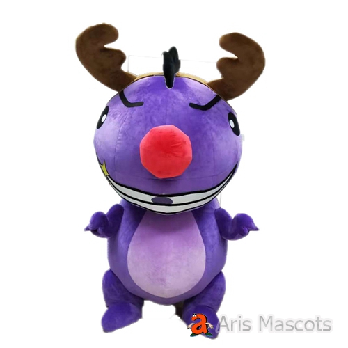2m 6ft Inflatable Purple Moose Mascot Costume for Festivals Custom Made Reindeer Blow up Suit for Christmas and New Year Events