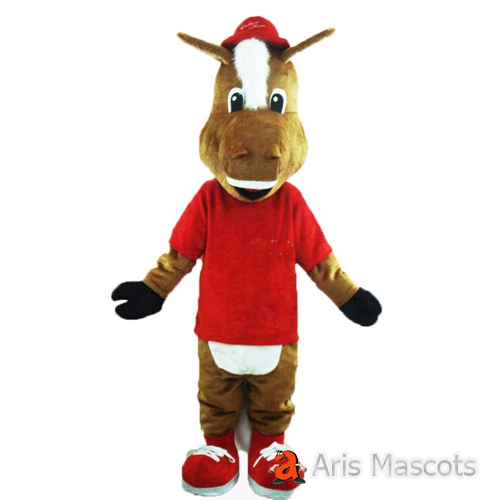Horse Mascot Costume Adult Full Body Fancy Dress for School and College , Sports Team Mascots