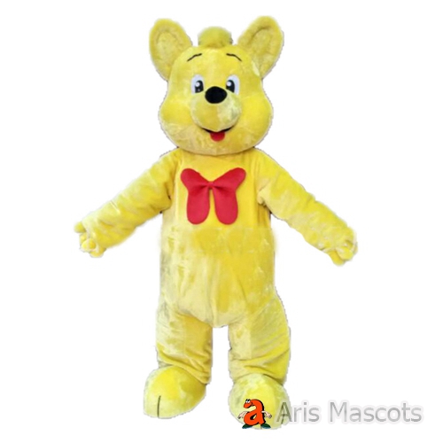 Adult Yellow Bear Mascot Costume Full Body Fancy Dress Funny Professional Animal Mascots for School