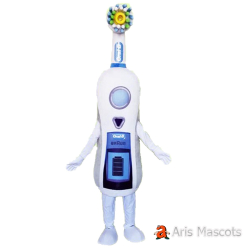 Electronic Tooth Brush Mascot Costume for Brands Marketing, Advertising Mascots Full Body Plush Suit
