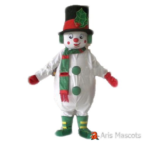 Custom Made Mascot Costume Lovely Snowman Suit Adult Size Full Body Fancy Dress for Christmas and New Year Events