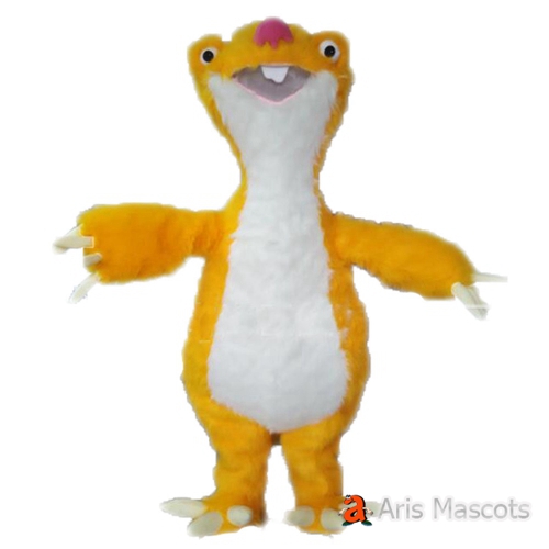 Yellow and White Otter Fancy Dress Cosplay Suit Adult Size Plush Fursuit Funny Otter Mascot Costume for Festivals and Events