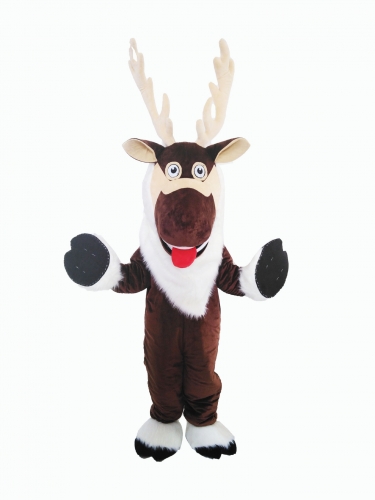 Adult Size Sven Reindeer Mascot Costume Christmas  Outfit Deguisement Mascotte Custom Mascots Arismascots Professional Team Mascot Maker Company