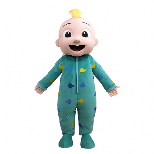 Lovely CocoMelon JJ Baby Boy Mascot Costume Adult Cartoon Character Dressing Up