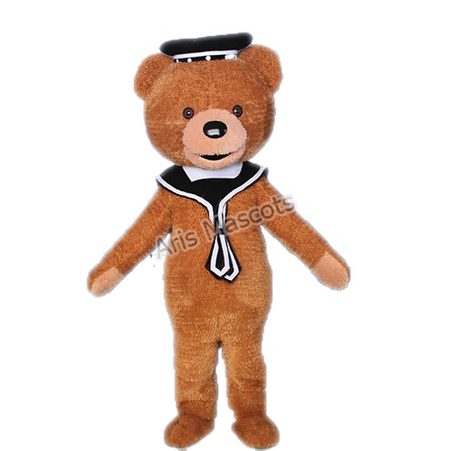Brown Bear Costume with Tie, Teddy Bear Mascot Full Plush Fur Suit Fancy Dress