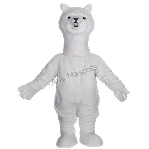 Lovely White Alpaca Costume Adult Full Body Mascot Plush Suit Animal Character Fancy Dress