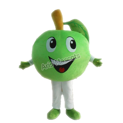 Big Green Apple Costume Adult Fany Dress, Fruit Mascots Full Plush Suit
