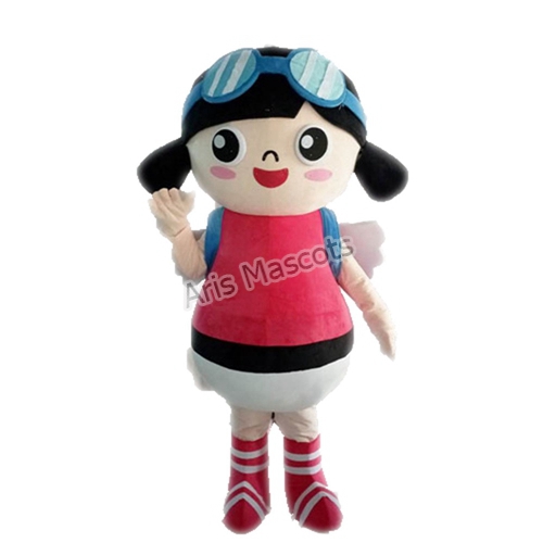 Costume Girl with Goggles Full Body Mascot Adults Wear