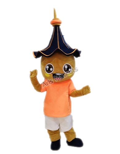 Boy Mascot Costume with Fancy Black Hat for Halloween Events