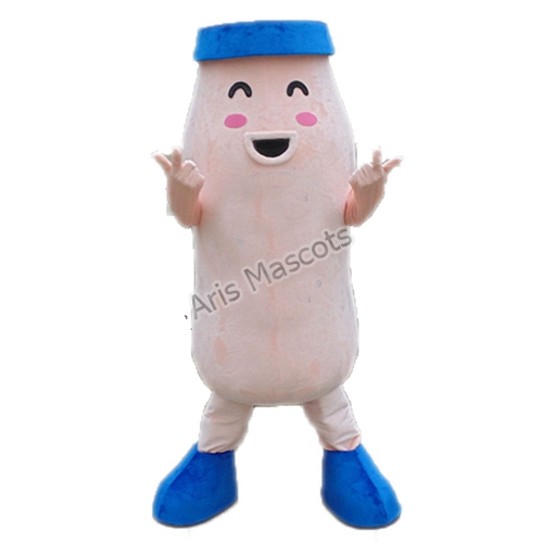 Bottle of Milk Mascot Costume for Company Brands -Plush Fur Mascots for Marketing