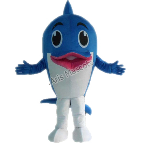 Giant Blue and White Dolphin Mascot Costume Ocean Animal Mascots for Entertainments