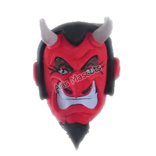 Red Scary Evil Head Mascot  Adults Halloween Fancy Dress