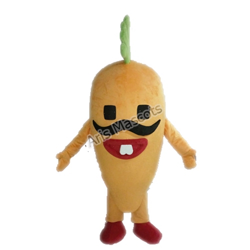 Adult High Quality Carrot Mascot Costume with Beard